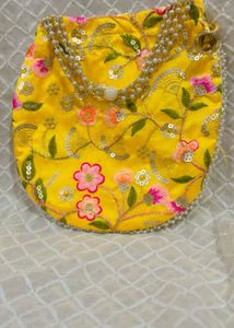 Floral Embroidered Potli Bag