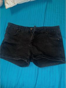 Black Denim Shorts