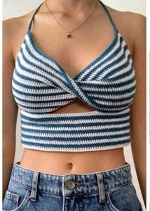 Crochet Striped Halter Top