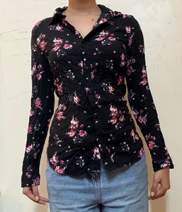 H&M Floral Button-Down Top