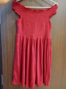 Red Off-Shoulder Short Dress