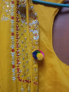 Boho Yellow Dress with Pom Poms