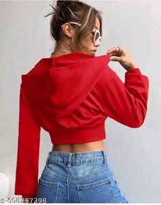 Black Cropped Zip-Up Hoodie