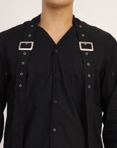 Unique Buckled Black Shirt