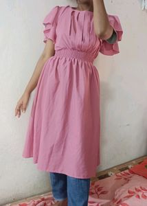 Pink Smocked Waist Dress
