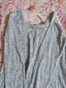 Stylish Gray &amp; White Knit Sweater