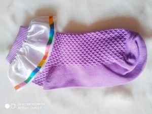Cute Purple Socks with Ruffle