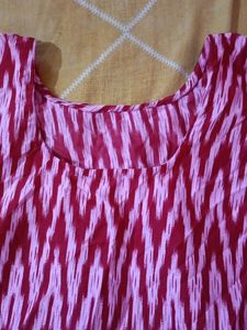 Red &amp; White Print Kurti