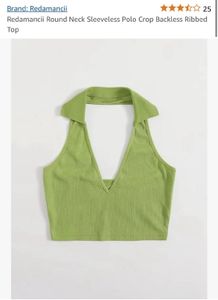 Parrot Green V-neck Collar Top