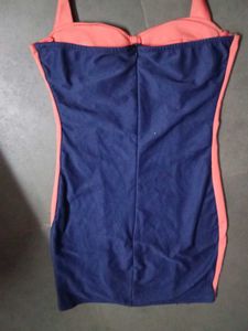 Orange And Blue Body Fitted Party Dress
