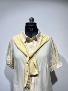 Elegant White Shirt with Tie Detail