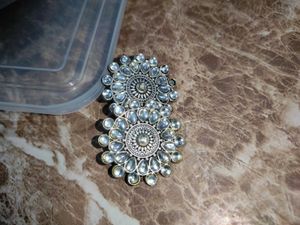 Silver Tone Statement Choker with earrings