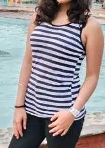 Black White Camisole Top