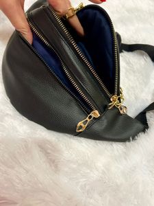 Black Chain Detail Fanny Belt Waist Bag