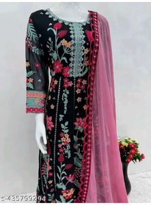 Fancy Gown Suit With Dupatta And Pant