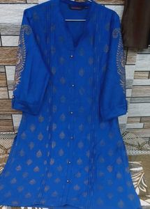 New Printed Navy Blue Kurti