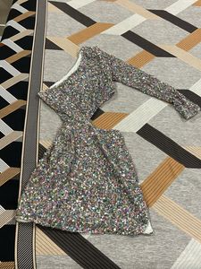 Multi colour Slit Sequence Dress