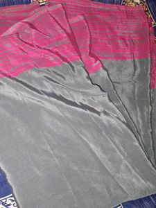 Grey Crape  Saree