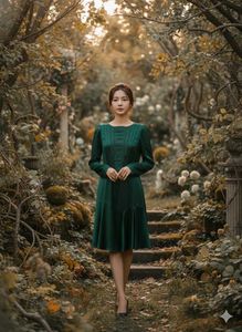 Elegant Emerald Green Midi Dress