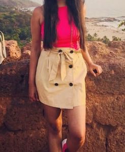 Tie Knot Beige Skirt