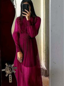 Elegant Maroon Maxi Dress