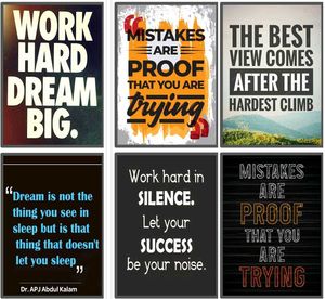 Motivational Quote Art Prints - Set of 6
