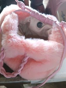 Pink Faux Fur Purse