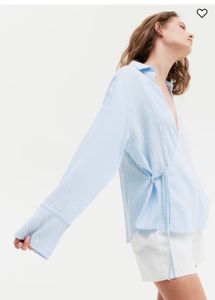 Striped Blue Wrap Shirt