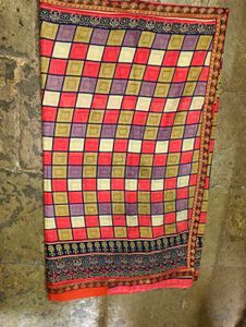 Vintage Checkered Saree
