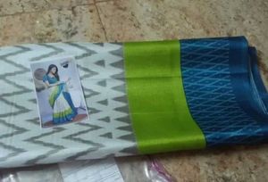 Pretty Khadi Cotton Slab Saree New With Tag