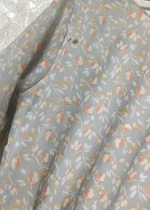 Floral Print Grey Dress