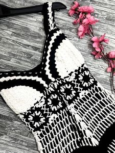 FOREVER 21, Crochet Black &amp; White Dress