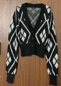 Stylish Black & White Cardigan