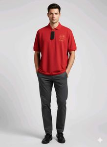 Stylish Red Polo Shirt 5xl