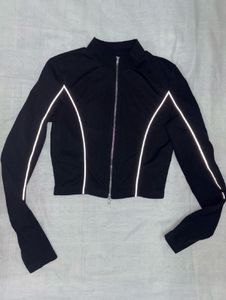 Black Cropped Reflective Jacket