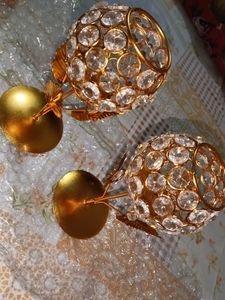 Metal Candle Holder Pack Of 2 Decorative Item