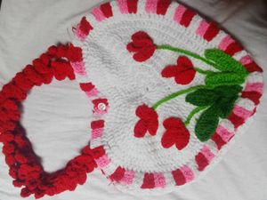 Crochet Heart Floral Bag 👜