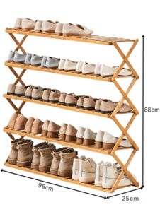Home Essentials Wooden Foldable Shoe Rack