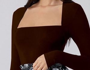 Chic Brown Square Neck Top size xs