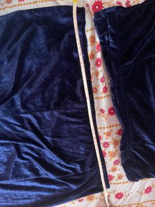 Blue Velvet Co-ord Set with belt