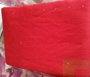 Red Sequin Saree