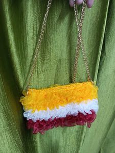 Colorful Ruffle Chain Bag