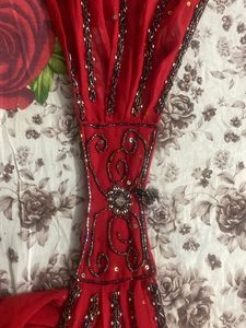 Bright red Heavy work Lehenga and blouse