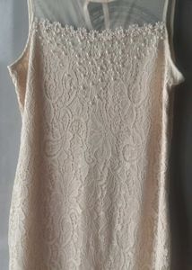 Gorgeous Beige lace and beadwork dress