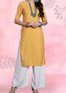 Printed Yellow Kurti
