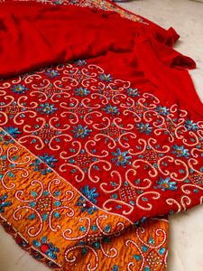 Heavy Work Red ♥️ Saree Wedding Wear 🔥