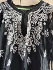 Black Chikankari Kurti