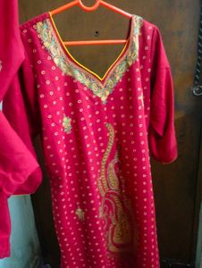 Tomato Red Kurti Pant Sets