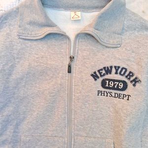 Vintage y2k grey Newyork Style Zip-Up Jacket