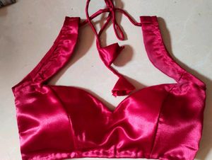 Sweetheart Neck Padded Silk Blouse